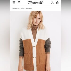 Madewell Allston Colorblock Cardigan Sweater